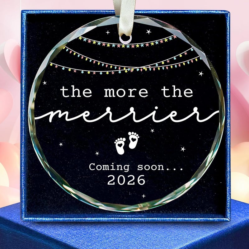 SUCHAGIFT Gifts for Expecting Parents - Expecting Parents to Be Unique Gifts - Baby Pregnancy Announcement Gift for Husband, Family, Grandparents - Glass Baby Pregnancy Announcement Ornament 2026 - Image 1